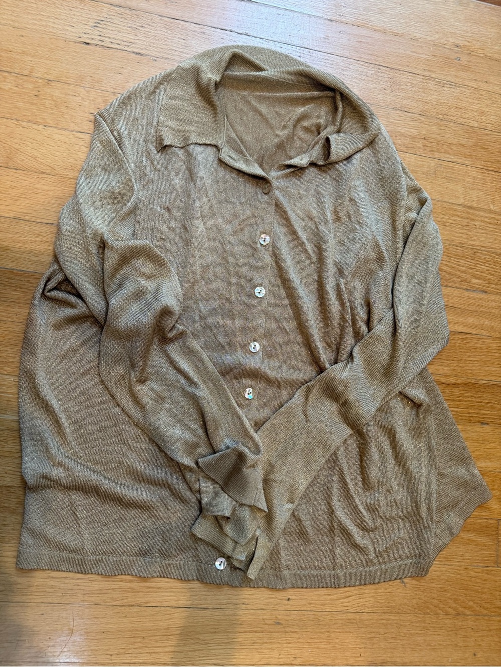 Soft Knit Button-Front Sweater Cardigan - Camel